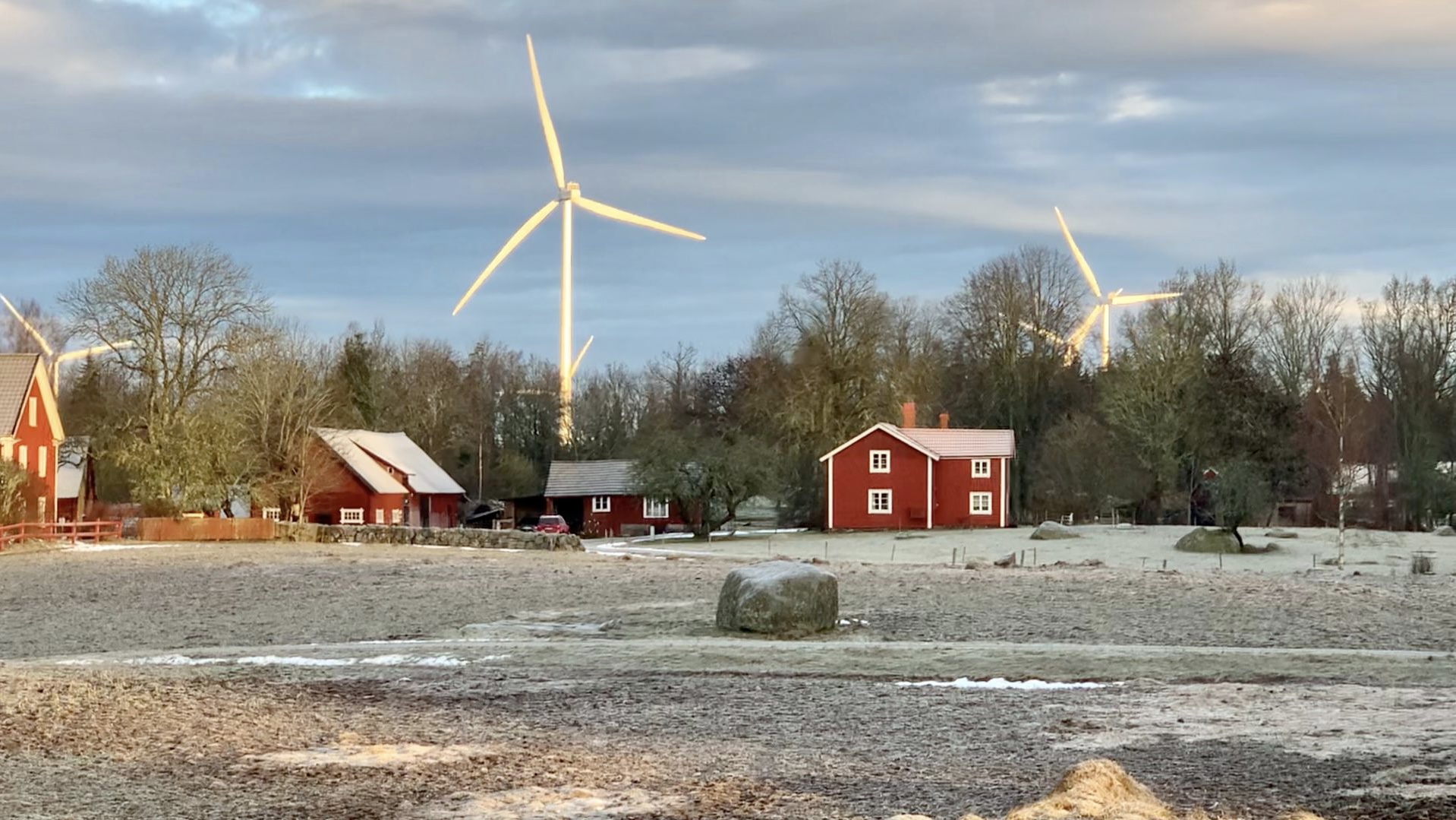 Byn Piggaboda vid Lyngsåsa Vindkraftspark i Alvesta kommun.