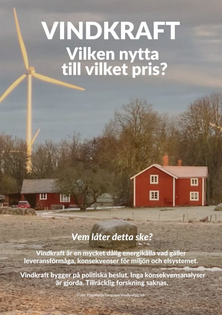 Sid 1: Vindkraft - vilken nytta till vilket pris? | Broschyr av Motvind Sverige dec 2022