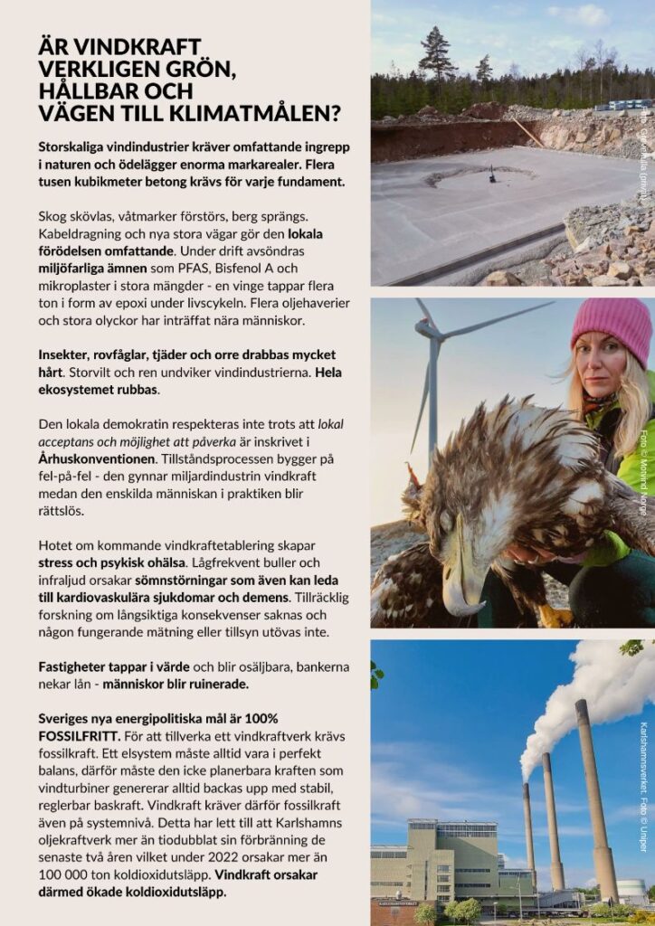 Sid 3: Vindkraft - vilken nytta till vilket pris? | Broschyr av Motvind Sverige dec 2022